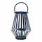 Blue Lantern - 9" X 9" X 12" Blue Metal Lantern