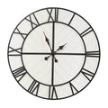 Decorative Wall Clocks - 31.5" X 1.57" X 31.5" White Metal Mdf Wall Clock