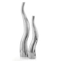 Silver Vase - 5'.5" X 9" X 48'.5" Silver Aluminum Extra Large Tall Wiggly Vases - Set Of 2