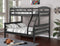 Twin Over Full Bunk Bed - 81" X 42'.5-57'.25" X 66'.75" Grey Solid and Manufactured Wood Twin/Full Bunk Bed