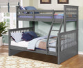 Twin Over Full Bunk Bed - 80'.5" X 41'.5-57'.5" X 70'.25" Grey Manufactured Wood and  Solid Wood Twin/Full Bunk Bed