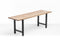 Wooden Bench - 48" X 14" X 17" Chocolate Ash Wood And Steel Entryway Dining Bench