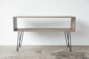 TV Console Table - 48" X 16" X 27.'75" Silver Maple And Steel TV Console