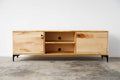 TV Console Table - 72" X 16" X 23.'5" Natural Maple And Steel TV Console