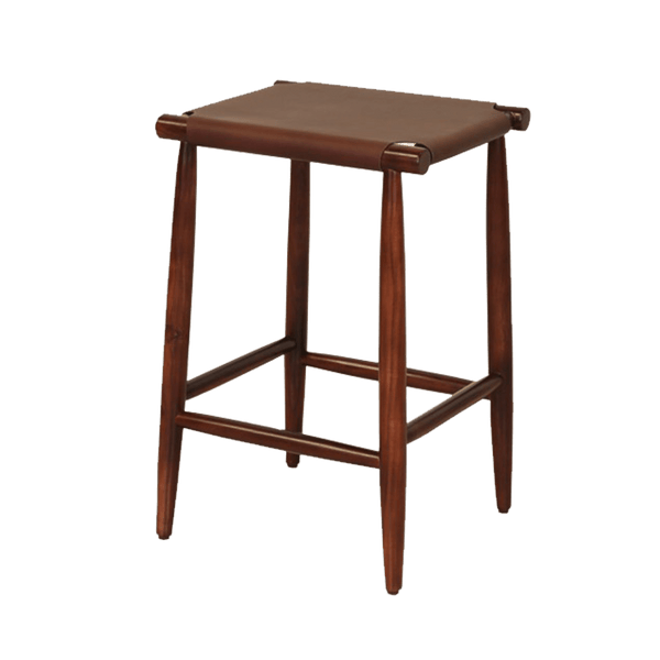 Counter Stools - 17" X 15'.5" X 25'.5" Brown  Wood/Leather Counter Stool
