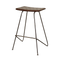 Counter Stools - 17'.2" X 16" X 25" Brown & Black Iron/Leather Counter Stool