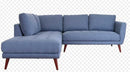 Sectional Couch - 95" X 88" X 36" Blue Polyester Laf Sectional