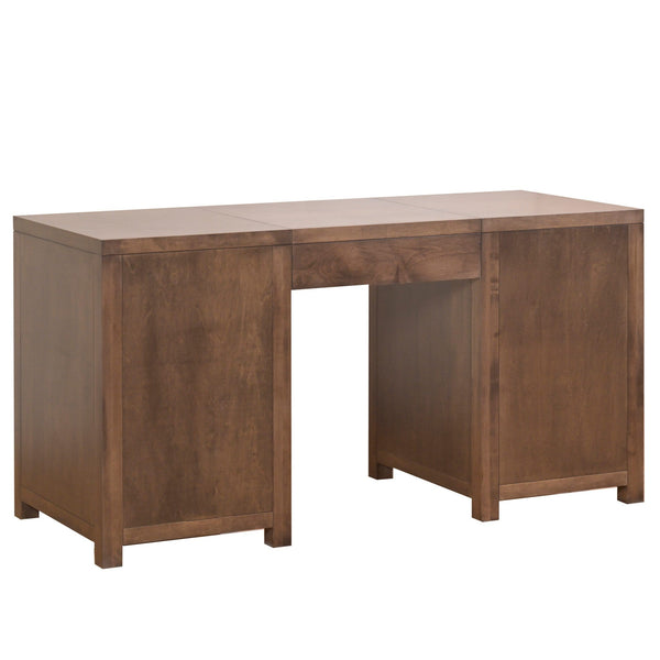 Wooden Desk - 60" X 24" X 30'.5" Cappuccino Wood Executive Drawer Desk