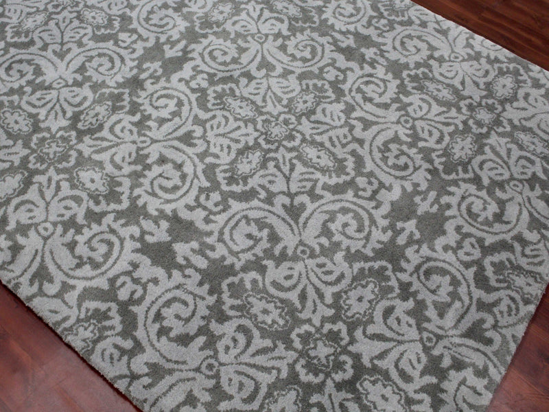 Wool Rugs 8x10 - 8" X10" X 0.5" Gray Wool Area Rug