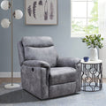 Leather Recliner - 36'.2" X 39'.37" X 41'.7" Grey Air Leather -  Power Recliner with USB port