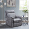 Leather Recliner - 36'.2" X 39'.37" X 41'.7" Grey Air Leather -  Power Recliner with USB port
