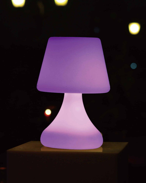 Modern Table Lamps - 10" X 7" X 7" White PE Plastic LED Table Lamp with Bluetooth Speaker