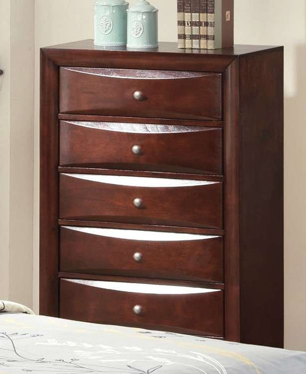 Wooden Chest - 32" X 17" X 48" Espresso Wood & Metal Chest