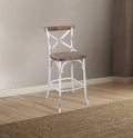 Wooden Bar Stools - 18" X 20" X 43" White Wood Bar Chair (1Pc)