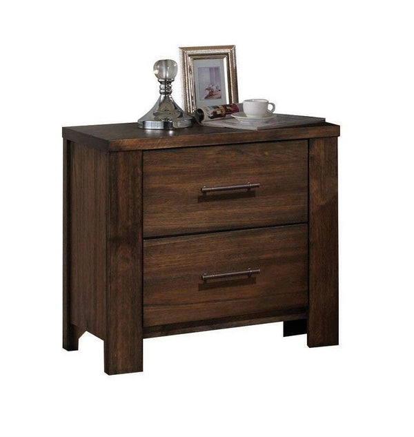 Rustic Nightstands - 26" X 16" X 25" Oak Metal Nightstand