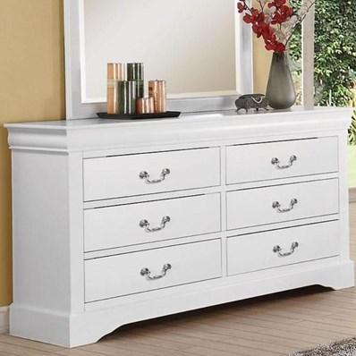 White Dresser - 60" X 18" X 34" White Metal Dresser