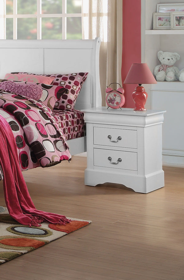 White Nightstand - 22" X 16" X 24" White Metal Nightstand