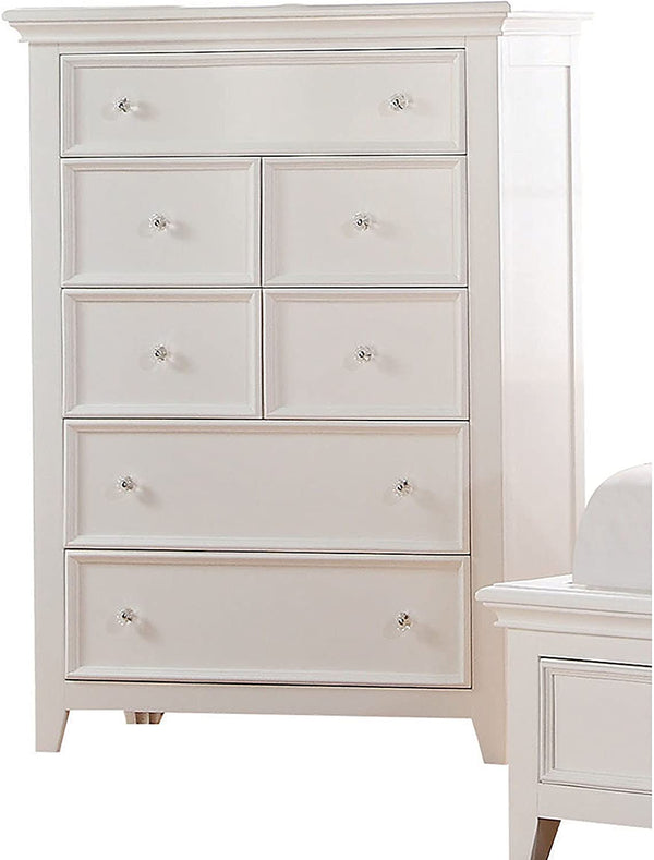 White Chest of Drawers - 36" X 18" X 50" White Wood Chest