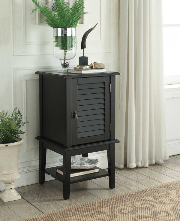 Wooden Side Table - 16" X 16" X 30" Black Wood Side Table