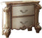 Bedroom Nighstands - 34" X 20" X 30" Gold Patina & Bone Patina Nightstand