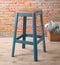 Wooden Bar Stools - 18" X 18" X 30" Natural & Teal Wood Bar Stool (1Pc)