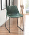Sitting Chair - 18" X 21" X 28" Vintage Green & Black Metal Side Chair (Set-2)