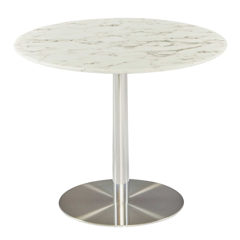 Kitchen and Dining Room Tables - 37.01" X 37.01" X 30.32" 37" Round Dining Table Top in White Marble