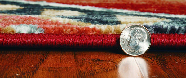 Red Rug - 63" X 91" X 0.'5" Red Polypropelene Rug
