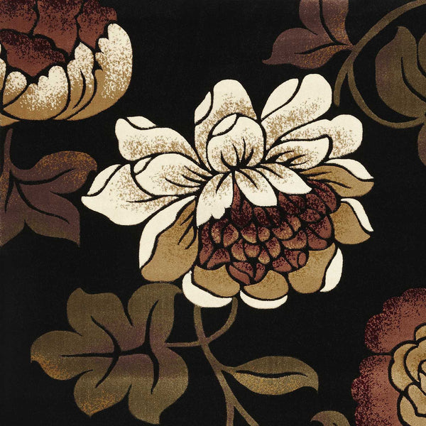 Black Rug - 91" X 130" X 0.'5" Black Polypropelene Rug