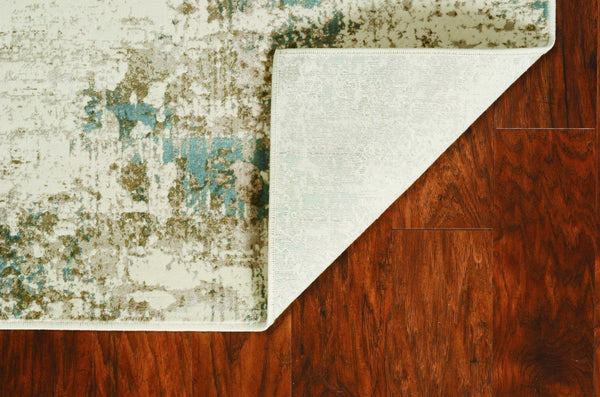 Living Room Rugs - 94" X 134" X 0.'25" Ivory Polypropelene / Viscose Rug