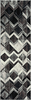 Grey Rug - 105" X 156" X 0.'75" Grey/Mocha Polyester Rug