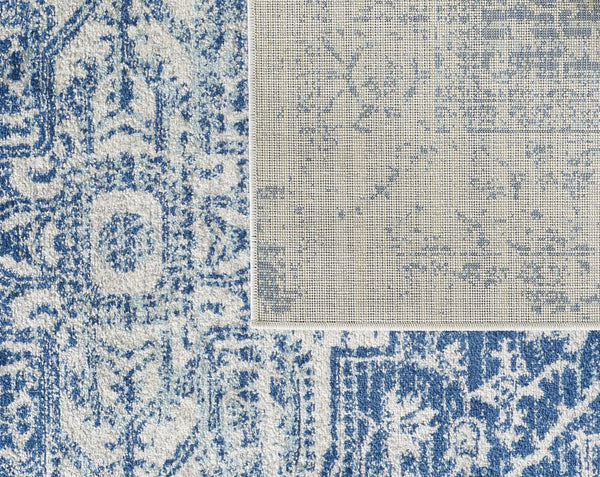 Living Room Rugs - 94" X 123" X 0.'5" Ivory/Blue Polypropelene Rug