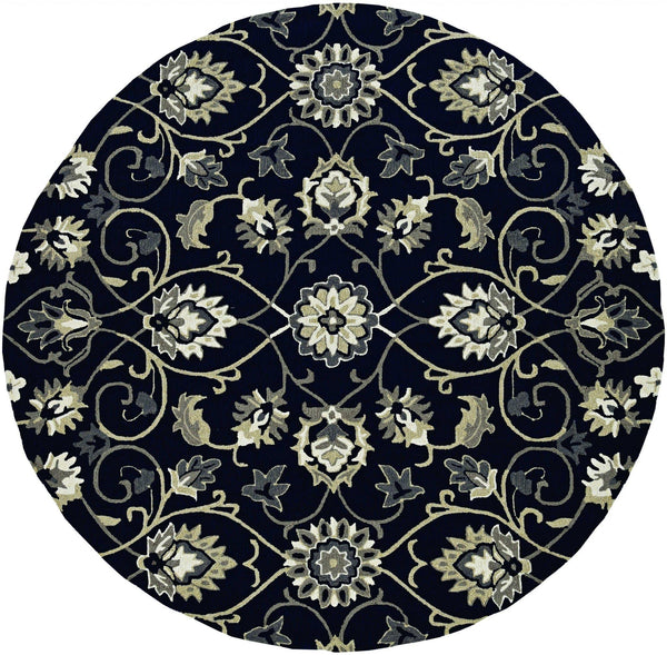 Navy Blue Rug - 90" X 90" X 0.'25" Navy Polypropelene Rug