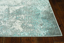 Living Room Area Rugs - 39" X 59" X 0.'25" Silver/Blue Polypropelene / Polyester Rug