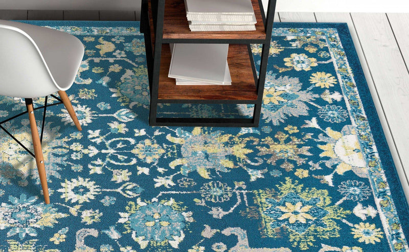 Discount Rugs - 94" X 130" X 0.'5" Teal Polypropelene Rug