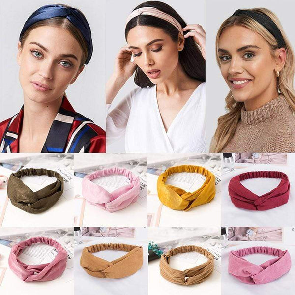 38 Colors Cross Top Knot Headband For Women Girl Hair Bands Solid Elastic Twist Headbands Fashion Cross Hair Accessories Turban AExp