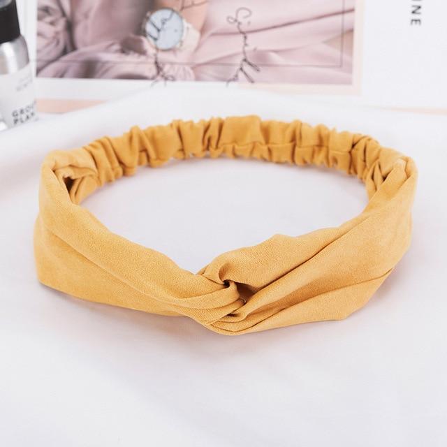 38 Colors Cross Top Knot Headband For Women Girl Hair Bands Solid Elastic Twist Headbands Fashion Cross Hair Accessories Turban AExp