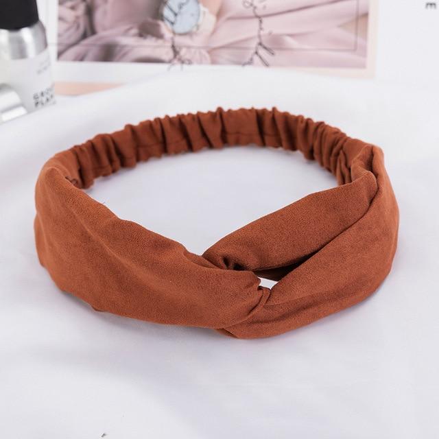 38 Colors Cross Top Knot Headband For Women Girl Hair Bands Solid Elastic Twist Headbands Fashion Cross Hair Accessories Turban AExp