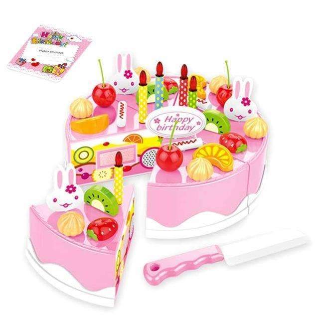 38Pcs/54Pcs/75Pcs Birthday Cake DIY Model Children Kids Early Educational Pretend Play Kitchen Food Plastic Toys BM88-38PCS-JadeMoghul Inc.