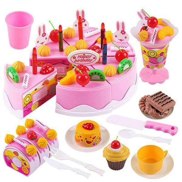 38Pcs/54Pcs/75Pcs Birthday Cake DIY Model Children Kids Early Educational Pretend Play Kitchen Food Plastic Toys BM88-38PCS-JadeMoghul Inc.