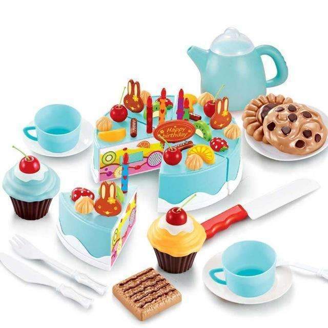 38Pcs/54Pcs/75Pcs Birthday Cake DIY Model Children Kids Early Educational Pretend Play Kitchen Food Plastic Toys BM88-54PCS 1-JadeMoghul Inc.