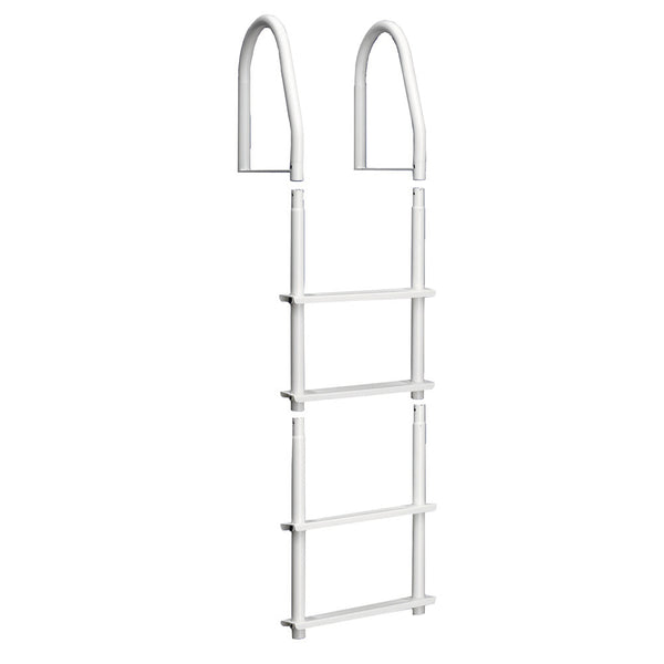Dock Edge Fixed 4 Step Ladder Bright White Galvalume [2104-F]