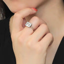 Right Hand Ring 3W1488 Rhodium Brass Ring with AAA Grade CZ