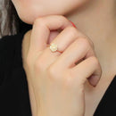 Rose Gold Band Rings 3W1492 Rose Gold Brass Ring with Synthetic