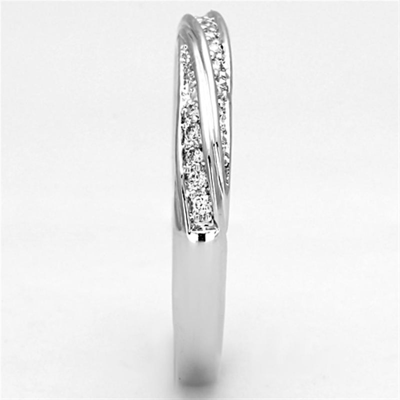 Jewelry Rings 3W510 Rhodium Brass Ring with AAA Grade CZ