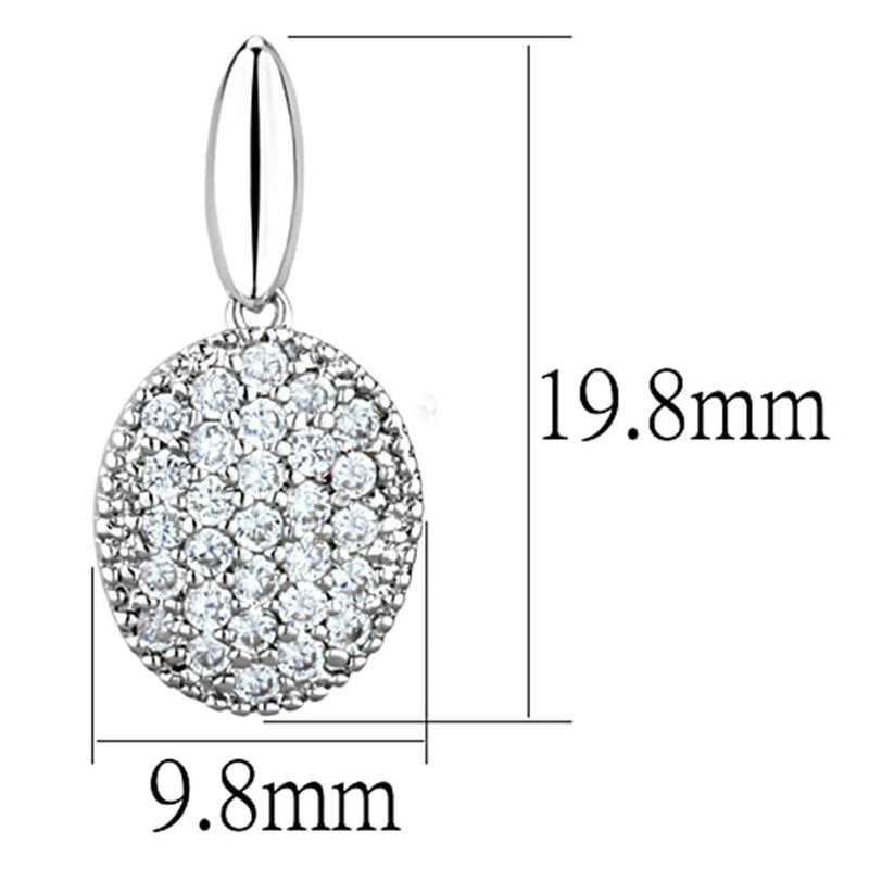 Christmas Earrings 3W690 Rhodium Brass Earrings with AAA Grade CZ