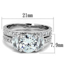 Jewelry Rings 3W731 Rhodium Brass Ring with AAA Grade CZ