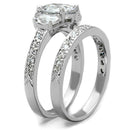 Jewelry Rings 3W731 Rhodium Brass Ring with AAA Grade CZ