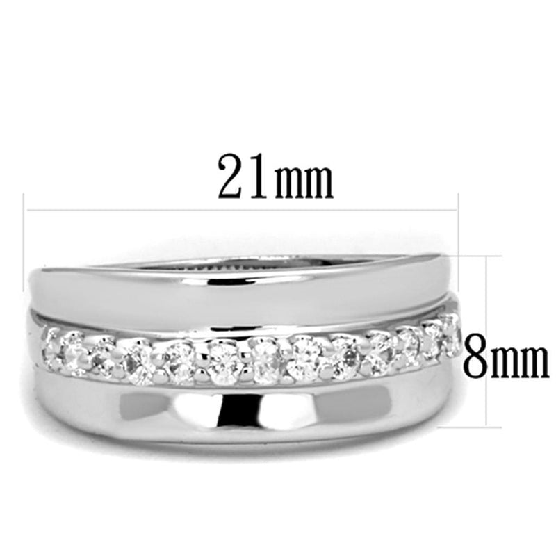 Jewelry Rings 3W748 Rhodium Brass Ring with AAA Grade CZ