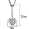Chain Necklace 3W773 Rhodium Brass Chain Pendant with AAA Grade CZ